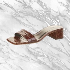 BY FAR Embossed Leather Slides